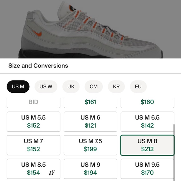 Nike Air Max 95 Wolf Grey Safety Orange Pure Platinum Size 13 - Picture 6 of 6